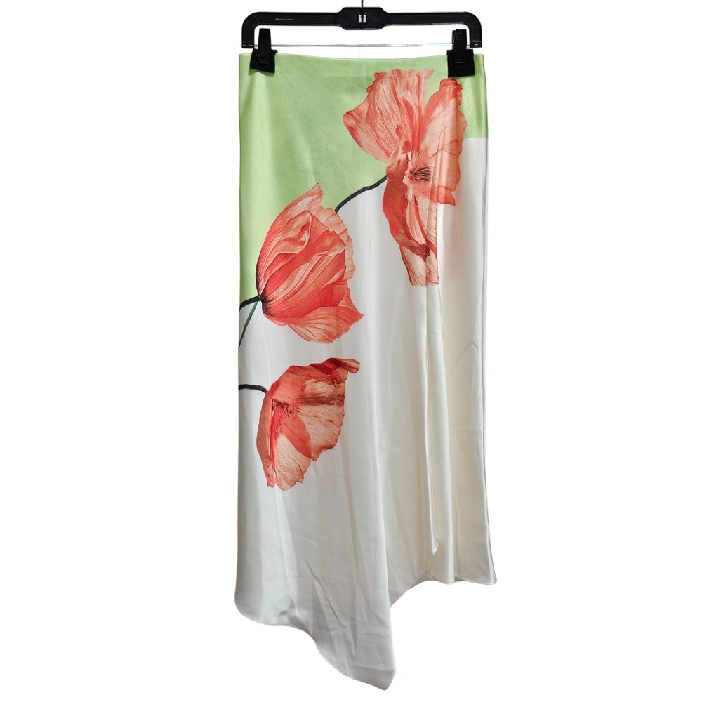 Alice + Olivia Skirt Harmony Drapey Slit Asymmetric 10 Dream Life Sharp Green 💐